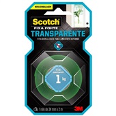 Fita Dupla 3M Face Transparente Scotch Uso Interno 24mmx2m 1 UN