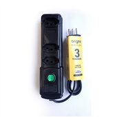 Filtro de Linha Bright C/ Fusivel 3 Tomadas FL002 Preto 1 UN