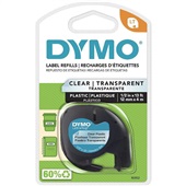 Fita para Rotulador Eletrônico Dymo LetraTag 16952 12mm x 4m Preto sob
