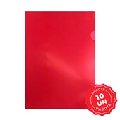 Pasta L A4 Plascony 220x310mm Vermelho PCT C/10 UN