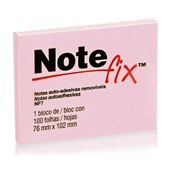 Bloco de Notas Adesivo 76x102mm Rosa 100 FL Notefix