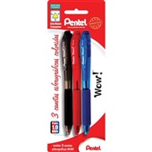 Caneta Esferográfica Retrátil Wow 3 Cores 1.0mm 3 UN Pentel