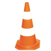 Cone de Sinalização 50cm Branco e Laranja Plastcor