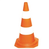 Cone de Sinalização 50cm Branco e Laranja Elastim