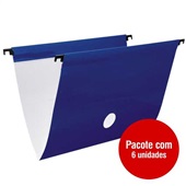 Pasta Suspensa DelloPlus Triplex Plastificada 360x240mm Azul Escuro 6 UN Dello