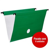 Pasta Suspensa DelloPlus Triplex Plastificada 360x240mm Verde 6 UN Del