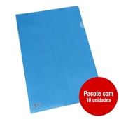 Pasta em L A4 220x310mm Azul 10 UN ACP