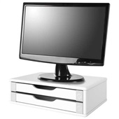 Suporte de Mesa para Monitor 2 Gavetas MDF Branco 1 UN Souza