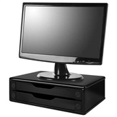 Suporte de Mesa para Monitor 2 Gavetas MDF Preto 1 UN Souza