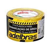 Fita Demarcação Área Zebrada 70mmx200m Preto Amarelo Adelbras