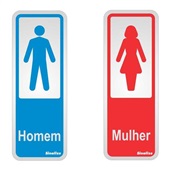 Placa de Alumínio Sanitário Plus Masculino e Feminino Sinalize