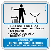 Placa de Alumínio Procedimentos para Sanitário Masculino Sinalize