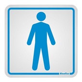 Placa de Alumínio Sanitário Masculino Azul Sinalize