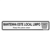 Placa de Alumínio Mantenha Esse Local Limpo Sinalize