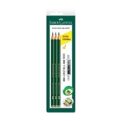 EcoLápis Preto 2B, 6B e 8B 9000 Sextavado 3 UN Faber Castell