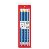 EcoLápis Preto HB Nº2 Sextavado com Borracha 6 UN Faber Castell