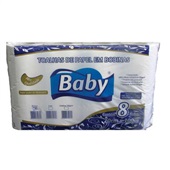 Papel Toalha Bobina 20cm x 100m Branco Reciclado PT 8 RL Baby