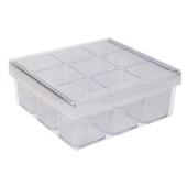 Caixa Organizadora 9 Divisórias Cristal 26,2x24,4x10,2cm 1 UN Dello