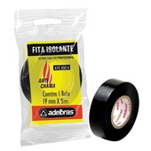 Fita Isolante Antichama 19mm x 5m Preto 1 UN Adelbras