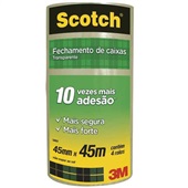 Fita Adesiva Empacotamento Transparente 45mmx45m 4 UN Scotch