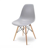 Cadeira Eames em Polipropileno Base Madeira Cinza 1 UN  OR Design