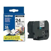 Fita Etiquetador Eletrô 24mmx8m Preto Branco TZ-251 1 UN Brother