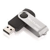 Pen Drive Twist 16GB USB 2.0 Preto e Prata PD588 1 UN Multilaser