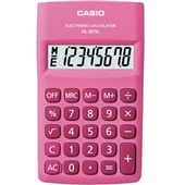 Calculadora de Bolso 8 Dígitos Rosa HL-815L-BK 1 UN Casio