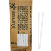 Canudo de Papel para Copo de Água e Lata 19,7cm x 5mm Branco CX 100 UN Kurma