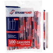 Canudo de Plástico Transparente para Super Shake PT 100 UN Strawplast