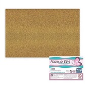 Folha de EVA com Glitter Ouro 60x40cm 1 UN Seller