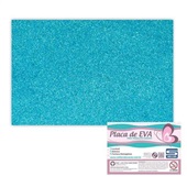 Folha de EVA com Glitter Azul Claro 60x40cm 1 UN Seller