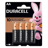 Pilha Alcalina Pequena AA PT 4 UN Duracell