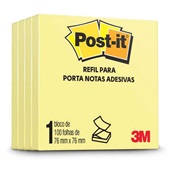 Bloco de Notas Adesivas Refil Amarelo 76 mm x 76 mm 100 folhas Leve 4