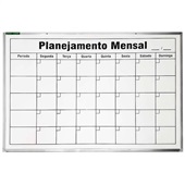 Quadro Branco de Planejamento Mensal 90x60cm 1 UN Souza