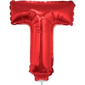 Balão Letra T com Vareta Nº16 Vermelho 1 UN Funny Fashion