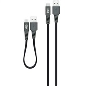 Kit Cabo Micro USB Plus 1,2m e 20cm Cinza 1 UN I2GO