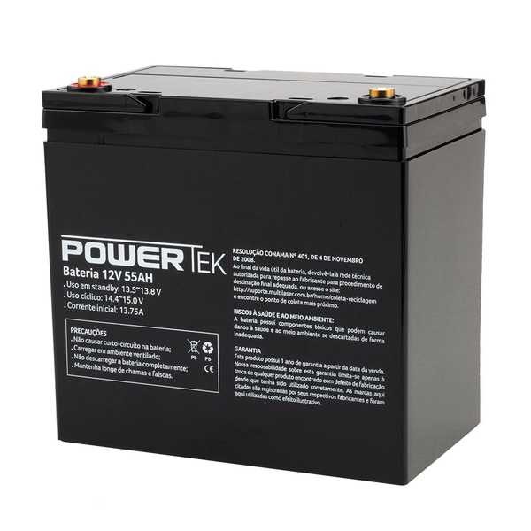 Bateria Powertek 12V 55AH EN023 1 UN Multilaser