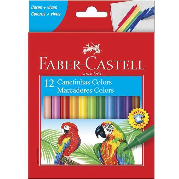 Caneta Hidrográfica Colorir 12 Cores Faber Castell