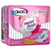Absorvente Sweet Fresh com Abas Cobertura Suave 8 UN Clin Off