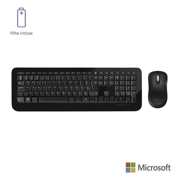Kit Teclado e Mouse Wireless Desktop 850 USB Preto PY9-00021 1 UN Microsoft
