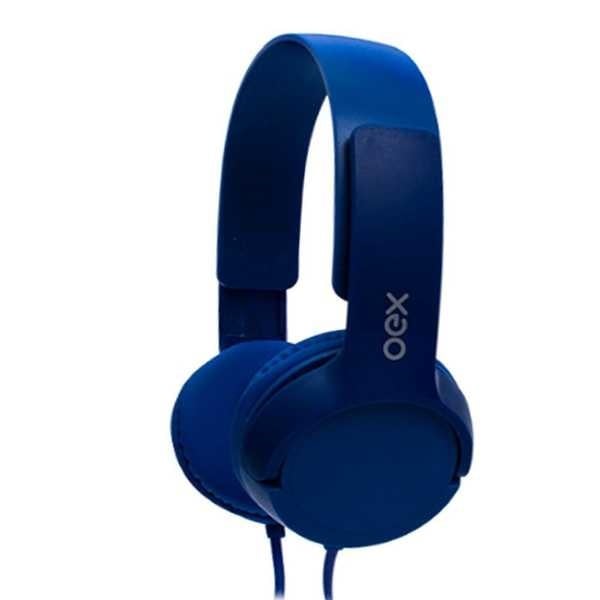 Headphone Teen com Microfone HP303 Azul 1 UN Oex