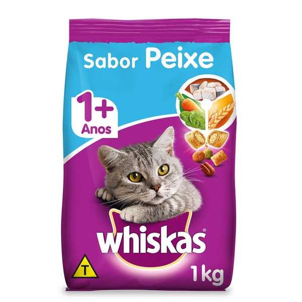 Ração Seca para Gatos Adulto Sabor Peixe 1kg Whiskas