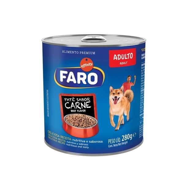 Ração Úmida para Cães Adultos Sabor Carne Lata 280g 1 UN Faro