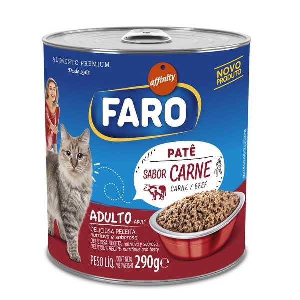 Ração Úmida para Gatos Sabor Carne em lata 1 UN 290g Faro