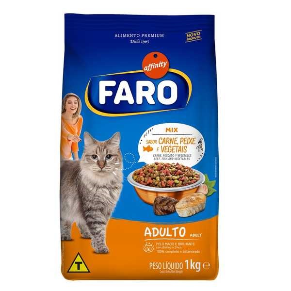 Ração para Gatos Adultos Carne, Peixe e Vegetais 1 kg Faro