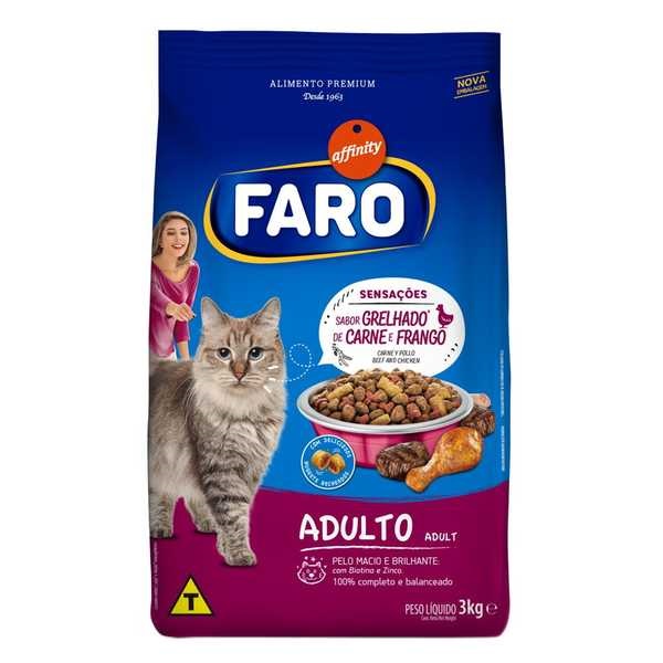 Ração para Gatos Adultos de Carne e Frango 3 Kg Faro