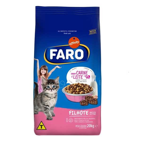 Ração para Gatos Filhotes Sabor Carne e Leite 20 Kg Faro