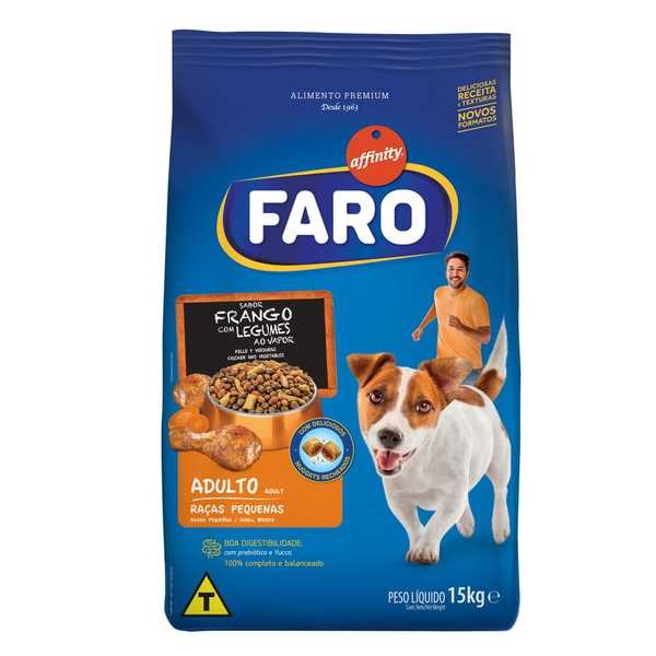 Ração para Cães Adultos Raças Pequenas Sabor Frango e Legumes 15Kg Faro