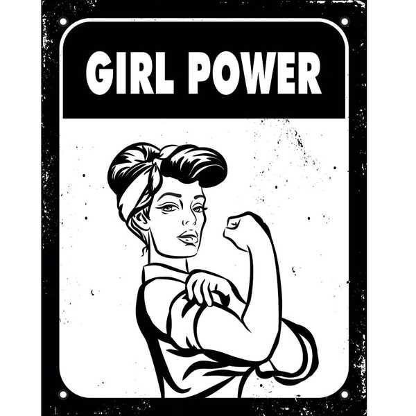 Placa Decorativa Girl Power 1 UN Sinalize